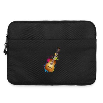 schönes buntes Akustik Gitarren Graffiti - Laptoptasche 15" - Schwarz - Vorne
