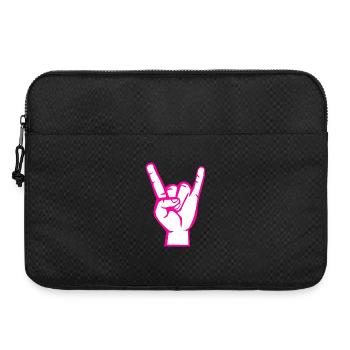 Hand with Rock- Metal -Satan Symbol Pink - Laptop bag 15" - black - Front