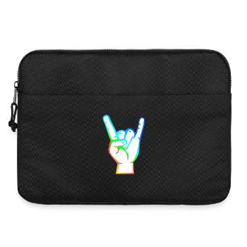 Main avec le symbole Rock-Metal-Satan coloré - Sacoche pour ordinateur portable 15 pouces - noir - Devant