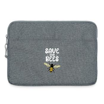 Protection des espèces, Bien-être animal, Abeille, Environnement, Terre, Nature - Sacoche pour ordinateur portable 15 pouces - gris chiné - Devant