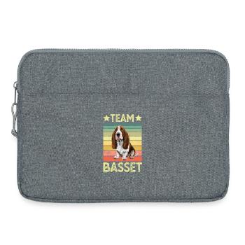 Hund Basset Hound - Laptoptasche 15" - Grau meliert - Vorne