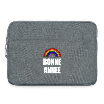 NOËL.BONNE ANNEE. SAINT SYLVESTRE. NOUVELLE ANNÉE. - Sacoche pour ordinateur portable 15 pouces - gris chiné - Devant