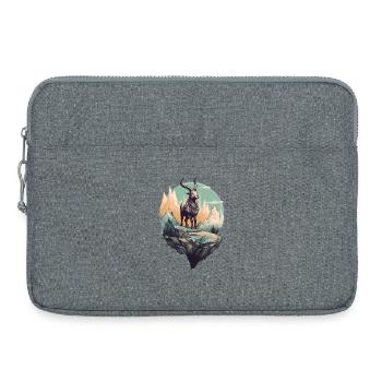 Mythischer Bergziege auf Flyerfelsen - Laptoptasche 15" - Grau meliert - Vorne