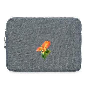 Orange Calla Blütenzauber - Laptoptasche 15" - Grau meliert - Vorne