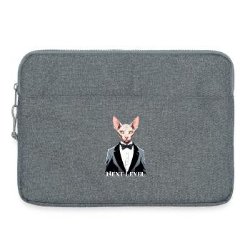 Sphynx Katze schick Anzug Smoking Level Geschenk - Laptoptasche 15" - Grau meliert - Vorne