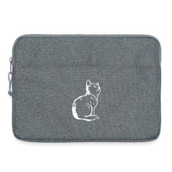 Croquis de chat - Sacoche pour ordinateur portable 15 pouces - gris chiné - Devant