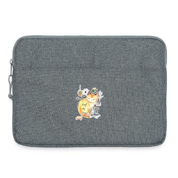 😽Cute cozy cat adorable relaxing selflove - Laptop bag 15" - heather grey - Front