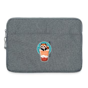 Kawaii Red Panda in Bubble Tea – Boba Design - Laptop bag 15" - heather grey - Front