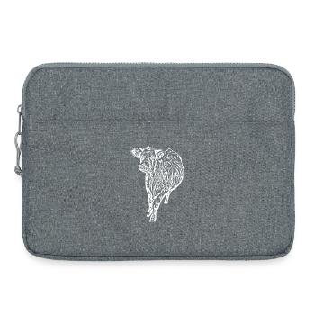 Cow White White Cow Cows Silhouettes Gift - Laptop bag 15" - heather grey - Front