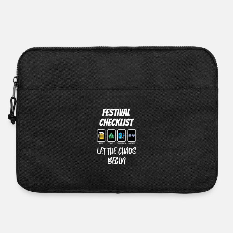 Festival Checklist – Let the Chaos Begin - Laptop bag 15" - black