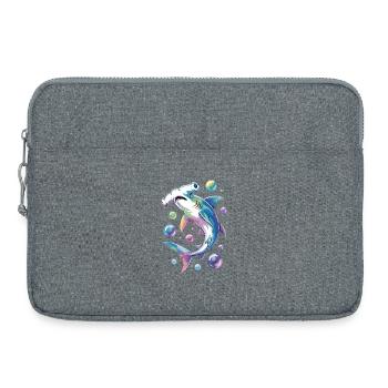 Vibrant Shark with Bubble Accents - Laptop bag 15" - heather grey - Front