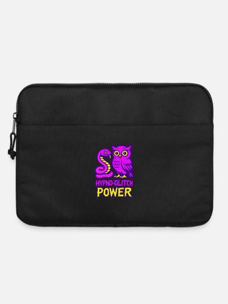 Hypno Glitch Power Owl - Laptoptasche 15" - Schwarz