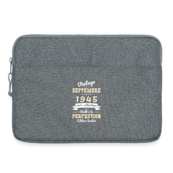 80th Birthday - Vintage - September 1945 - Laptop bag 15" - heather grey - Front