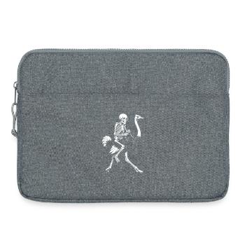 Squelette étrange sur l’autruche volante illustration - Sacoche pour ordinateur portable 15 pouces - gris chiné - Devant