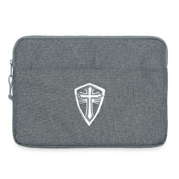 Cross symbol in shield design - Laptop bag 15" - heather grey - Front