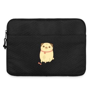 Mops beige süßer Hund Geschenk Mopsmama - Laptoptasche 15" - Schwarz - Vorne