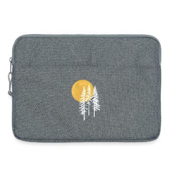 Silhouette de pins ensoleillés - Sacoche pour ordinateur portable 15 pouces - gris chiné - Devant