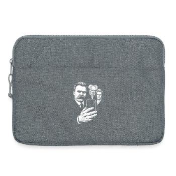 Nietzsche-Selfie mit Schopenhauer und Kierkegaard - Laptoptasche 15" - Grau meliert - Vorne