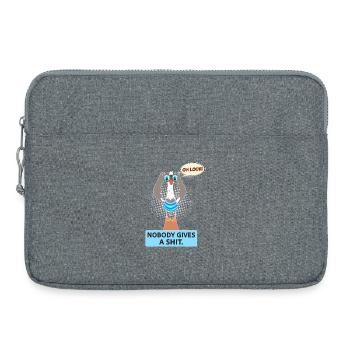 Nobody gives a shit – Sarkasmus Fun Shirt - Laptoptasche 15" - Grau meliert - Vorne