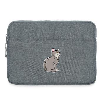 Cat Drawing - Laptop bag 15" - heather grey - Front