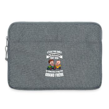 Annonce humour futur grand frère bébé - Sacoche pour ordinateur portable 15 pouces - gris chiné - Devant