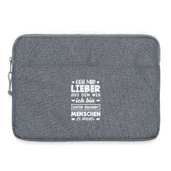 Get out of my way – I hate people - Laptop bag 15" - heather grey - Front