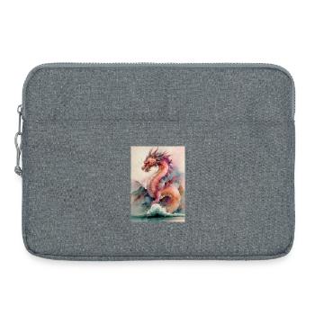 Fancy Watercolor Dragon Marine - Laptop bag 15" - heather grey - Front