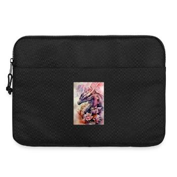 Dragon Aquarelle Fleurs Fantaisie - Sacoche pour ordinateur portable 15 pouces - noir - Devant