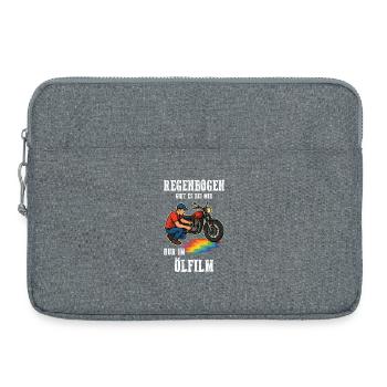 I only have rainbows in oil film motorcycle - Laptop bag 15" - heather grey - Front