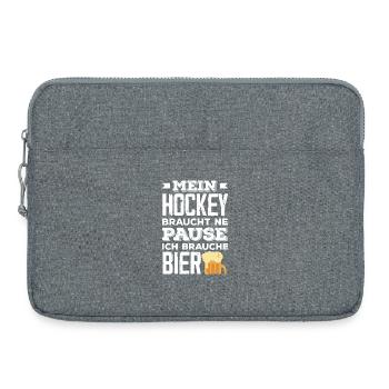 Lustiges Hockey Hockeyspieler Geschenk - Laptoptasche 15" - Grau meliert - Vorne