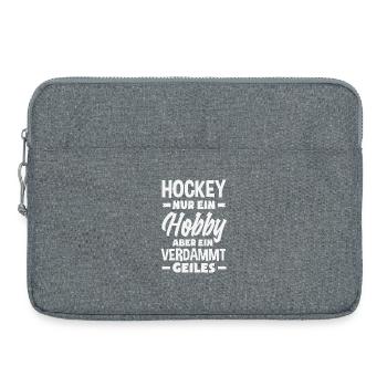 Cadeau drôle de joueur de hockey - Sacoche pour ordinateur portable 15 pouces - gris chiné - Devant