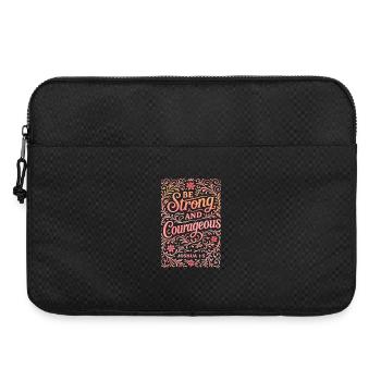 Be Strong and Courageous Floral Print - Laptop bag 15" - black - Front