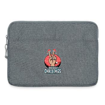 Joyeux Noël Motif Signe de Paix - Sacoche pour ordinateur portable 15 pouces - gris chiné - Devant