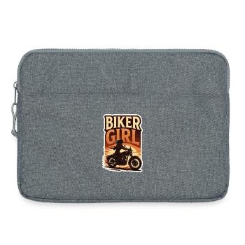 Biker Girl Motorcycle Geschenk - Laptoptasche 15" - Grau meliert - Vorne