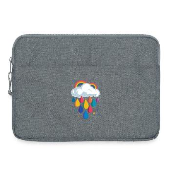 Graphique de gouttes de pluie colorées de nuages arc-en-ciel - Sacoche pour ordinateur portable 15 pouces - gris chiné - Devant