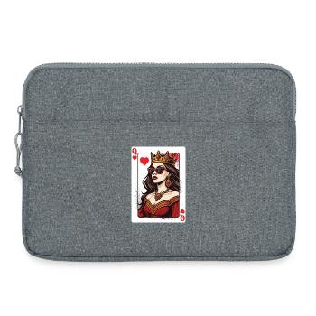 Couple d’amour de la Saint-Valentin assorti à la carte Cœur de la Reine - Sacoche pour ordinateur portable 15 pouces - gris chiné - Devant