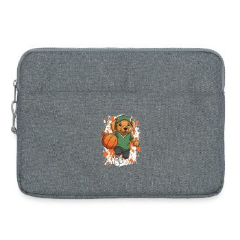 Le chien de basket en vert - Sacoche pour ordinateur portable 15 pouces - gris chiné - Devant