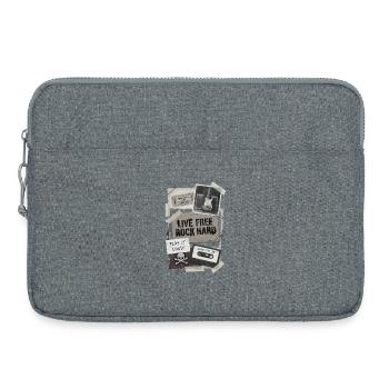 Live Free Rock Hard - Musique rock vintage - Sacoche pour ordinateur portable 15 pouces - gris chiné - Devant