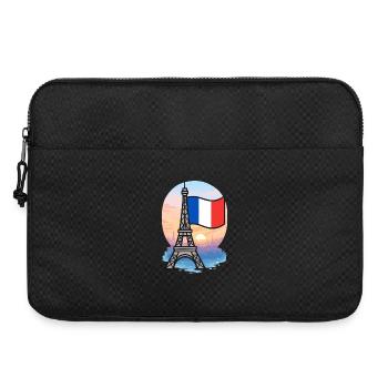 Tour Eiffel Paris Drapeau français - Sacoche pour ordinateur portable 15 pouces - noir - Devant