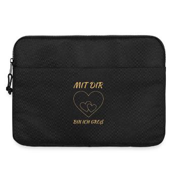 Mit dir bin ich groß - Valentinstagsherz für Paare - Laptoptasche 15" - Schwarz - Vorne