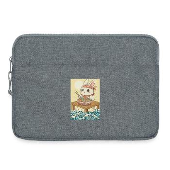 Lapin de Pâques Kawaii - Sacoche pour ordinateur portable 15 pouces - gris chiné - Devant