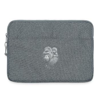 Gorilla mit Jungem in Schwarzweiß - Laptoptasche 15" - Grau meliert - Vorne