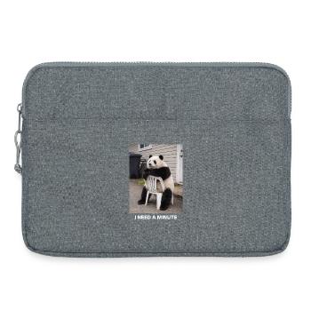 J’ai besoin d’une minute panda mème humour drôle - Sacoche pour ordinateur portable 15 pouces - gris chiné - Devant