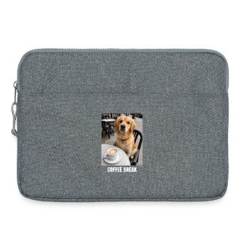 Coffee Break Golden Retriever Cafe Meme Funny Dog - Laptoptasche 15" - Grau meliert - Vorne