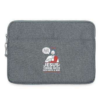 Jesus Kaffee-Wunder Grafik - Laptoptasche 15" - Grau meliert - Vorne
