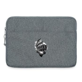 Black and white Colosseum in ruins - Laptop bag 15" - heather grey - Front