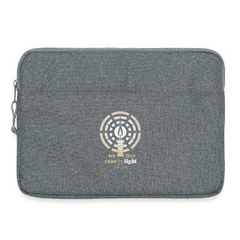 Golden Glow – Minimalistische Art-Déco-Kerze - Laptoptasche 15" - Grau meliert - Vorne