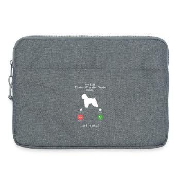 Wheaten Terrier appelant un amant de chien drôle - Sacoche pour ordinateur portable 15 pouces - gris chiné - Devant