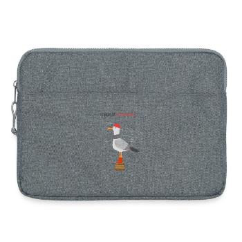 Freitag Rückenwind Möwe Minimalistischer Spruch - Laptoptasche 15" - Grau meliert - Vorne
