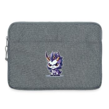 Small Chibi Style Horned Dragon - Laptop bag 15" - heather grey - Front